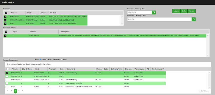 GMS-Vendor-Inquiry GMS vendor inquiry screenshot
