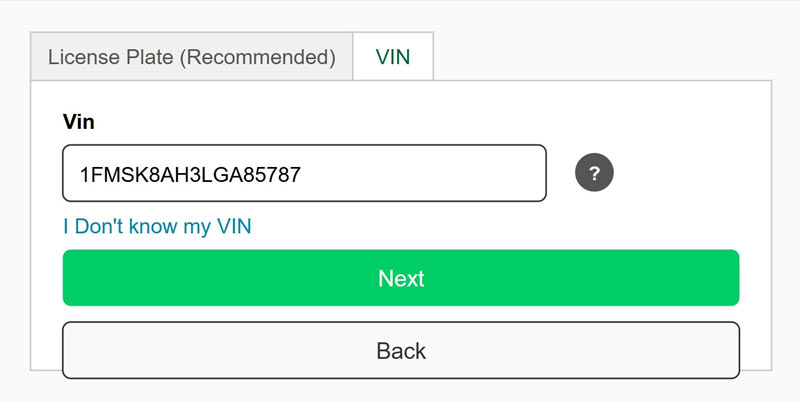 MOE VIN lookup